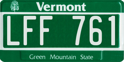 VT license plate LFF761