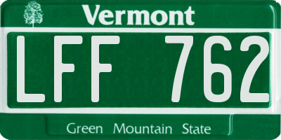 VT license plate LFF762