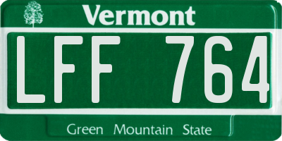 VT license plate LFF764