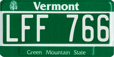 VT license plate LFF766
