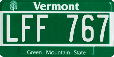 VT license plate LFF767