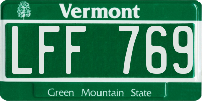 VT license plate LFF769