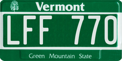 VT license plate LFF770