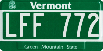 VT license plate LFF772
