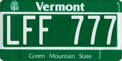 VT license plate LFF777