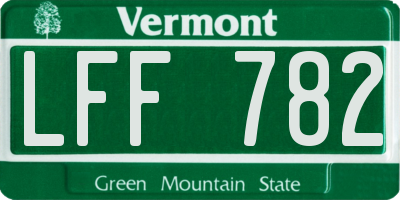 VT license plate LFF782
