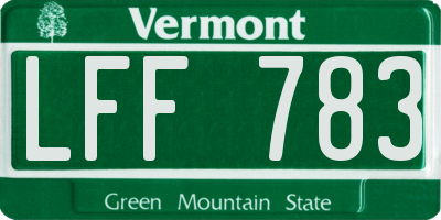VT license plate LFF783