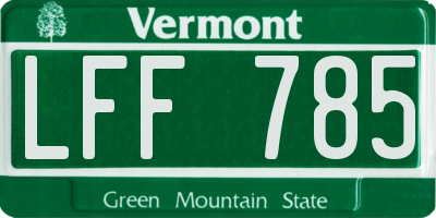 VT license plate LFF785