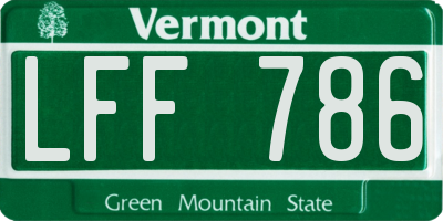 VT license plate LFF786