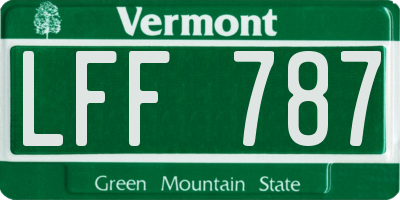 VT license plate LFF787