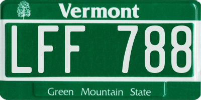 VT license plate LFF788