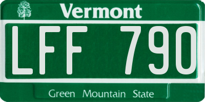 VT license plate LFF790