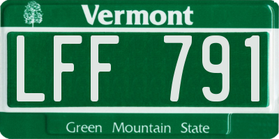 VT license plate LFF791