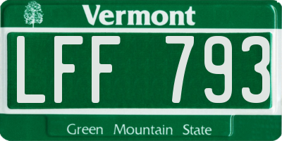 VT license plate LFF793