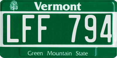 VT license plate LFF794