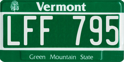 VT license plate LFF795