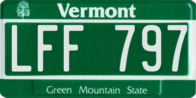 VT license plate LFF797