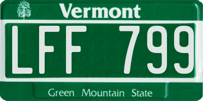 VT license plate LFF799