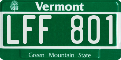 VT license plate LFF801