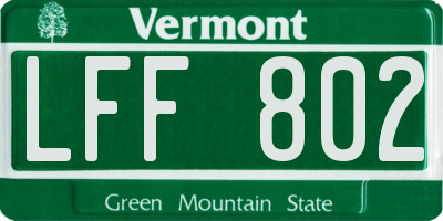 VT license plate LFF802