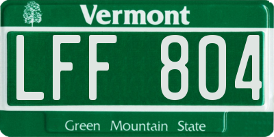 VT license plate LFF804