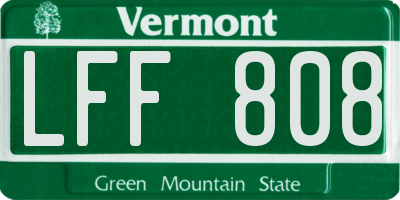 VT license plate LFF808
