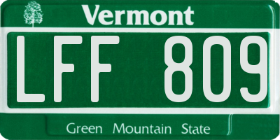 VT license plate LFF809