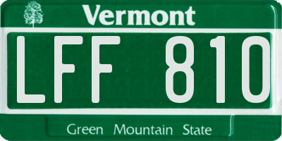 VT license plate LFF810