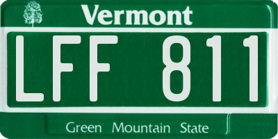 VT license plate LFF811