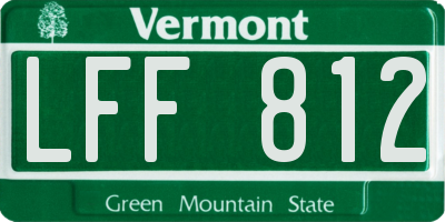 VT license plate LFF812