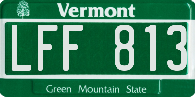 VT license plate LFF813