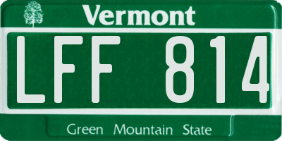 VT license plate LFF814