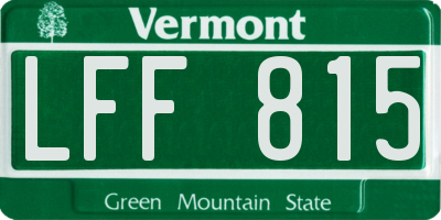 VT license plate LFF815