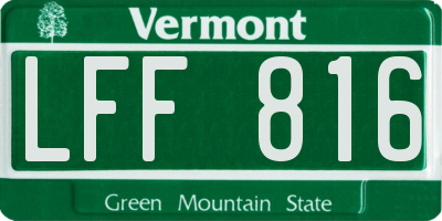 VT license plate LFF816
