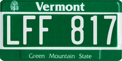 VT license plate LFF817