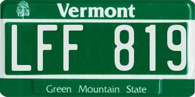 VT license plate LFF819