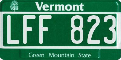 VT license plate LFF823