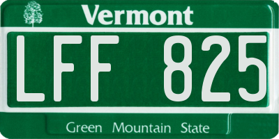 VT license plate LFF825