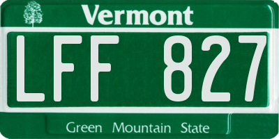 VT license plate LFF827