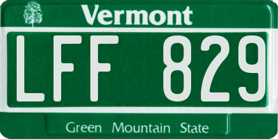 VT license plate LFF829