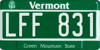 VT license plate LFF831