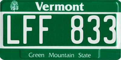 VT license plate LFF833
