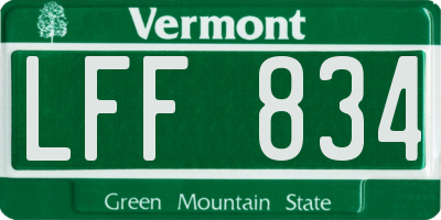 VT license plate LFF834