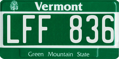 VT license plate LFF836