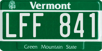 VT license plate LFF841
