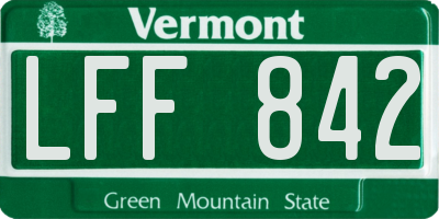 VT license plate LFF842