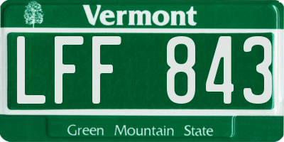 VT license plate LFF843