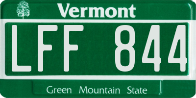 VT license plate LFF844