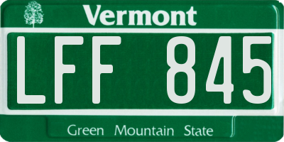 VT license plate LFF845