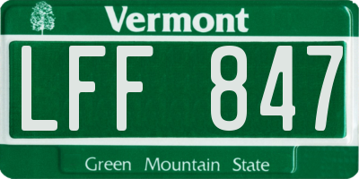 VT license plate LFF847